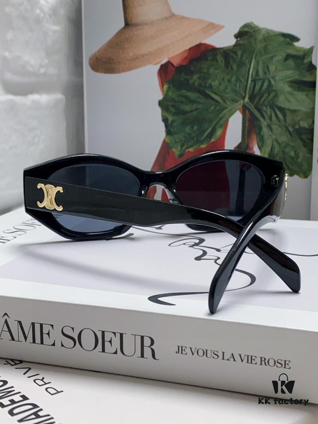 6931faeb3a89a121ed54baf7 Celine Lisa's Same Style Retro Triumphal Arch Sunglasses for Women, New Trendy UV-Proof Slimming Luxury Black and Gold Sunglasses