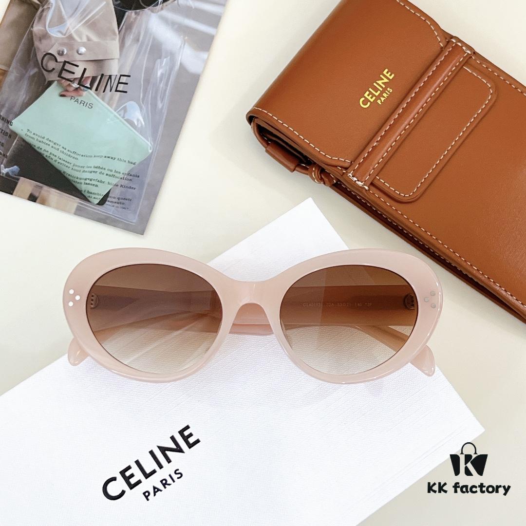 6931fb0b3a89a121ed54bc94 CELINE New Arrival Poster Style Simple and Versatile Sunglasses in Candy Colors, Oval Frame with Signature Logo Design, Fashionable and Everyday Wear, Popular on Xiaohongshu Among Influencers, Model: CL40193I, Size: 53-21-145