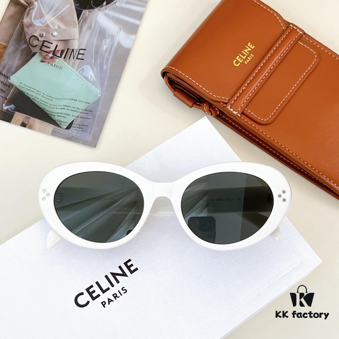 6931fb0b3a89a121ed54bc95 CELINE New Arrival Poster Style Simple and Versatile Sunglasses in Candy Colors, Oval Frame with Signature Logo Design, Fashionable and Everyday Wear, Popular on Xiaohongshu Among Influencers, Model: CL40193I, Size: 53-21-145
