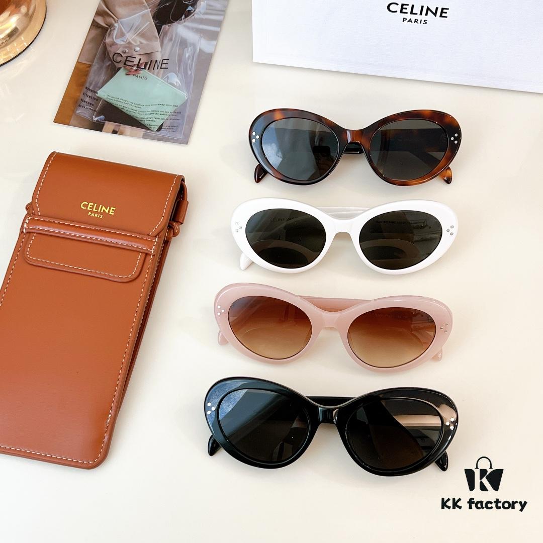 6931fb0c3a89a121ed54bc9c CELINE New Arrival Poster Style Simple and Versatile Sunglasses in Candy Colors, Oval Frame with Signature Logo Design, Fashionable and Everyday Wear, Popular on Xiaohongshu Among Influencers, Model: CL40193I, Size: 53-21-145