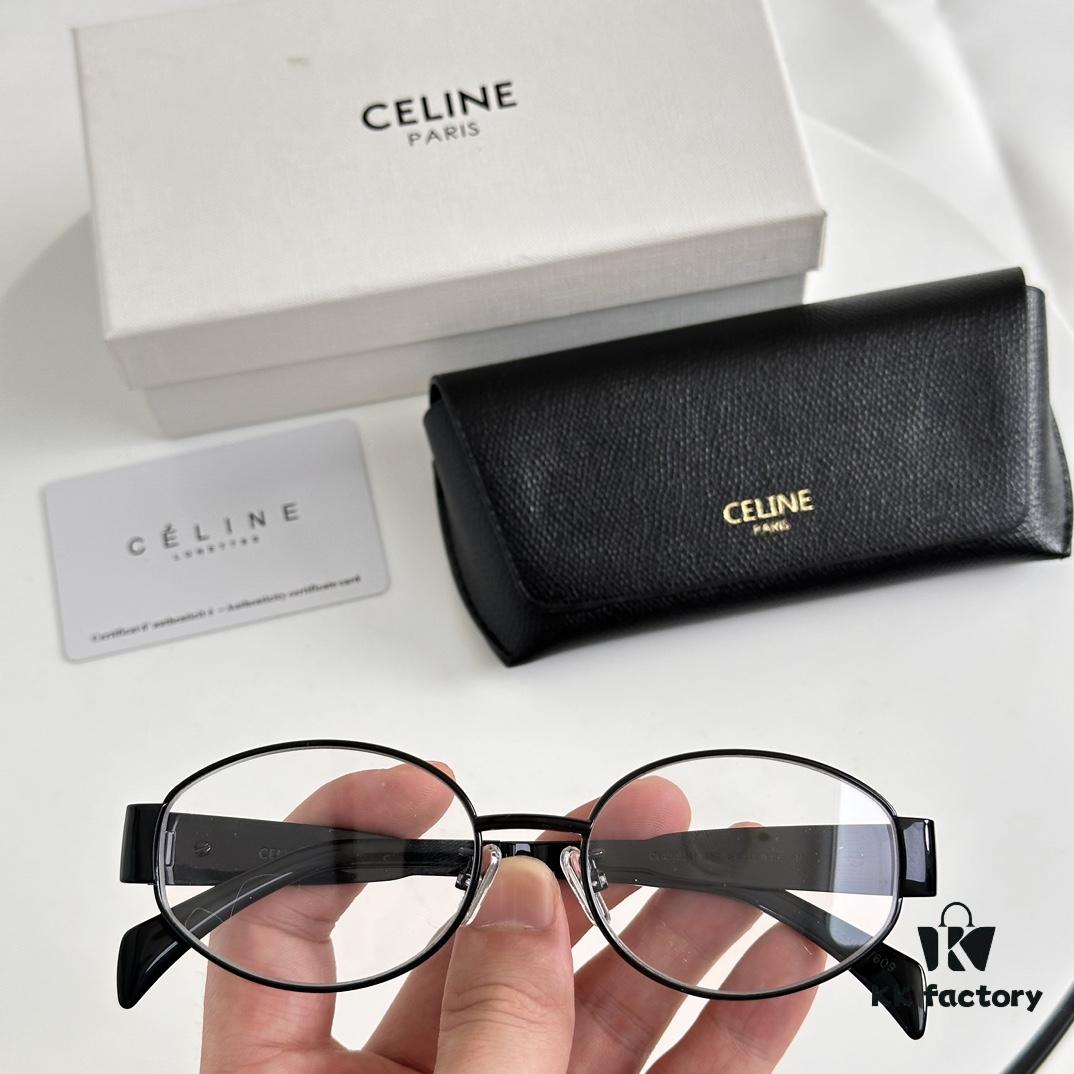 Factory Direct Price, Large Stock, Internally Coated, Laser Logo CELINE CL40235U Arc de Triomphe, Retro Small Round Frame with Logo