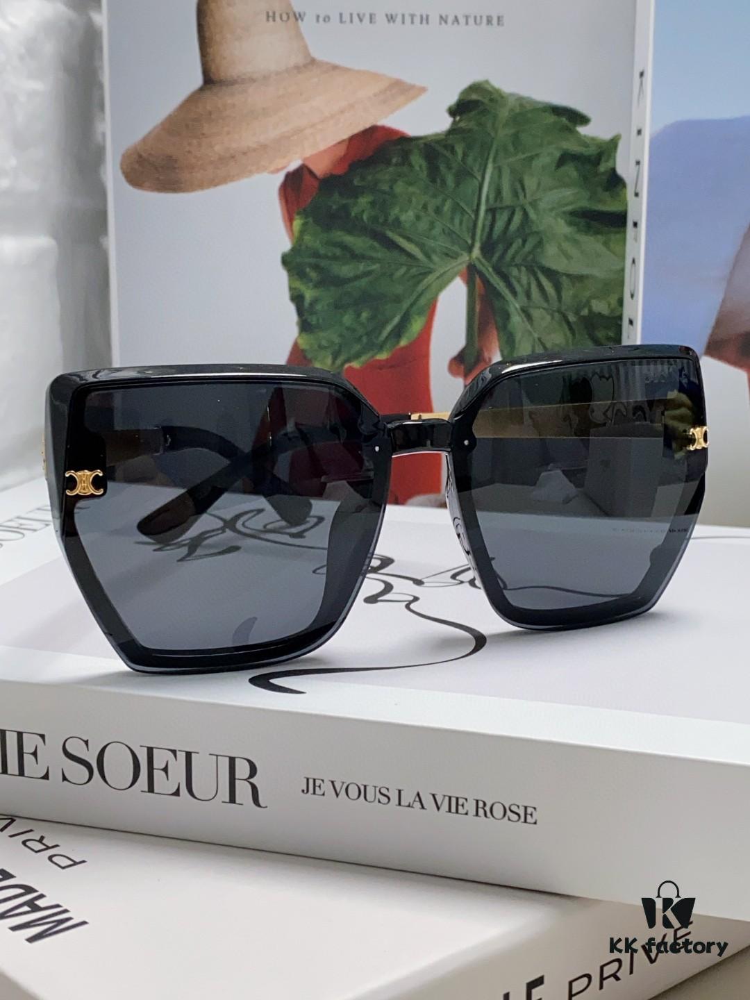 6931fb183a89a121ed54bd3d Celine 2024 New Arrival Luxury Elegant Oversized Square Frame Society Lady Sunglasses for Women, Trendy Round Face Flattering Sun Glasses