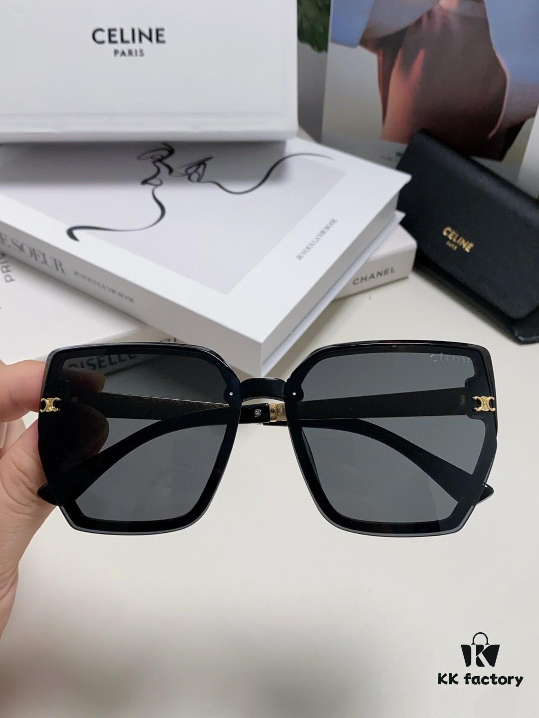 6931fb183a89a121ed54bd3f Celine 2024 New Arrival Luxury Elegant Oversized Square Frame Society Lady Sunglasses for Women, Trendy Round Face Flattering Sun Glasses