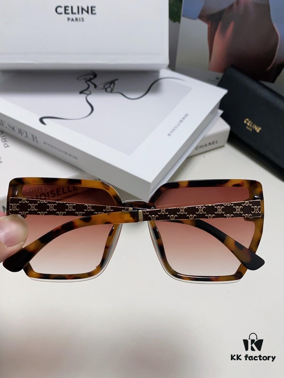 6931fb193a89a121ed54bd4a Celine 2024 New Arrival Luxury Elegant Large Square Frame Society Lady Sunglasses for Women, Stylish Oversized Round Face Sun Protection Shades
