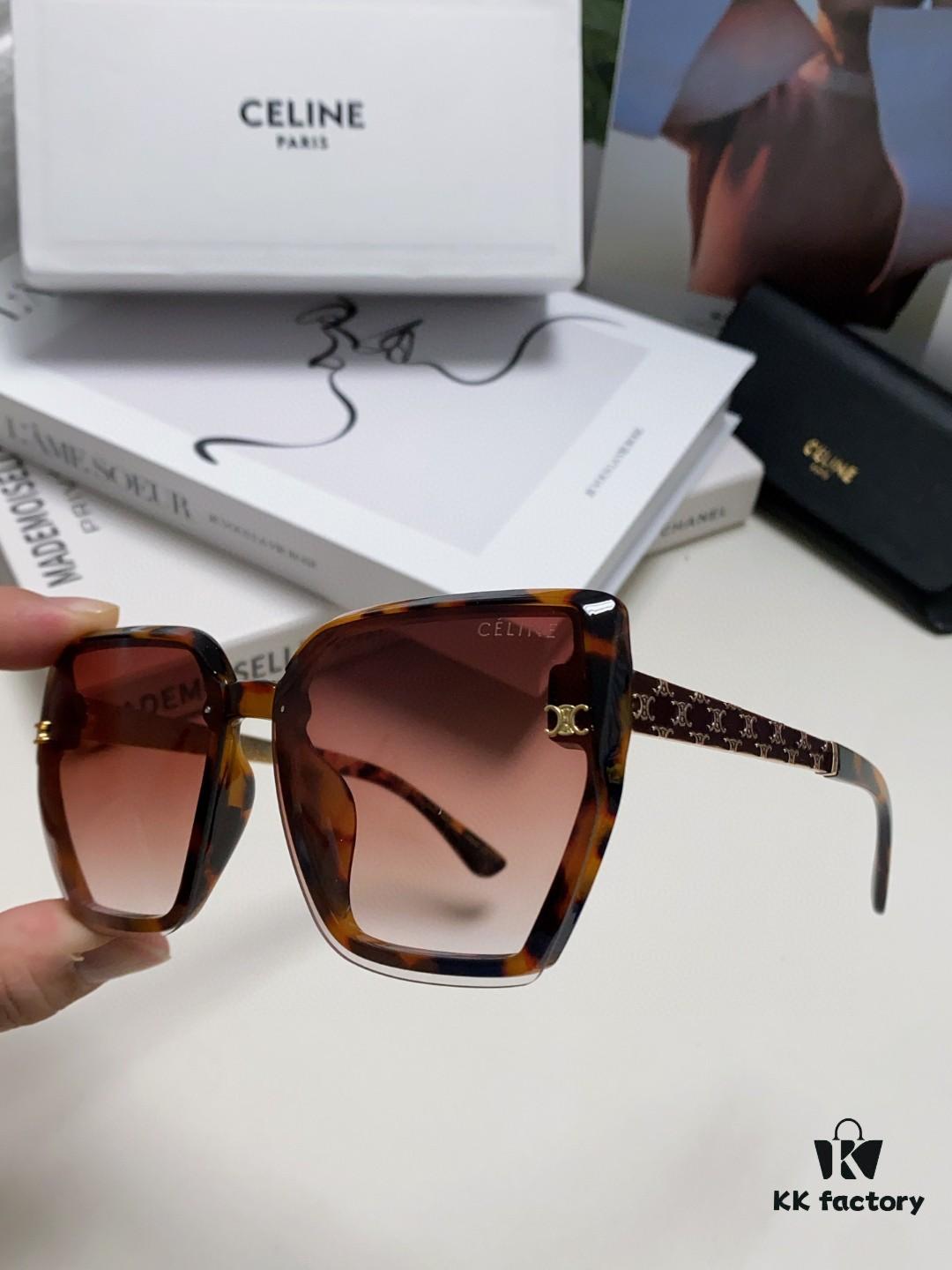 6931fb193a89a121ed54bd4b Celine 2024 New Arrival Luxury Elegant Large Square Frame Society Lady Sunglasses for Women, Stylish Oversized Round Face Sun Protection Shades