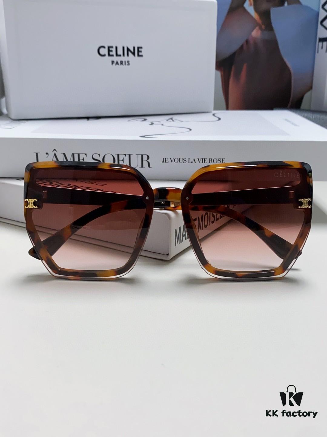 6931fb193a89a121ed54bd4c Celine 2024 New Arrival Luxury Elegant Large Square Frame Society Lady Sunglasses for Women, Stylish Oversized Round Face Sun Protection Shades
