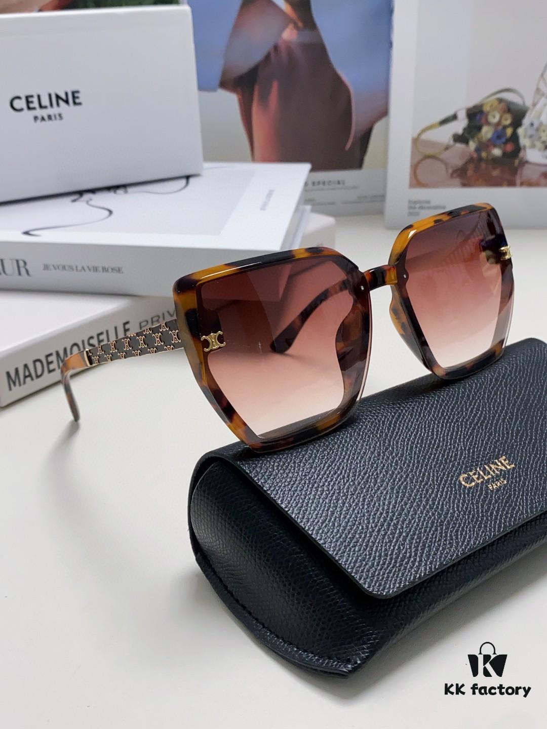 6931fb193a89a121ed54bd4d Celine 2024 New Arrival Luxury Elegant Large Square Frame Society Lady Sunglasses for Women, Stylish Oversized Round Face Sun Protection Shades