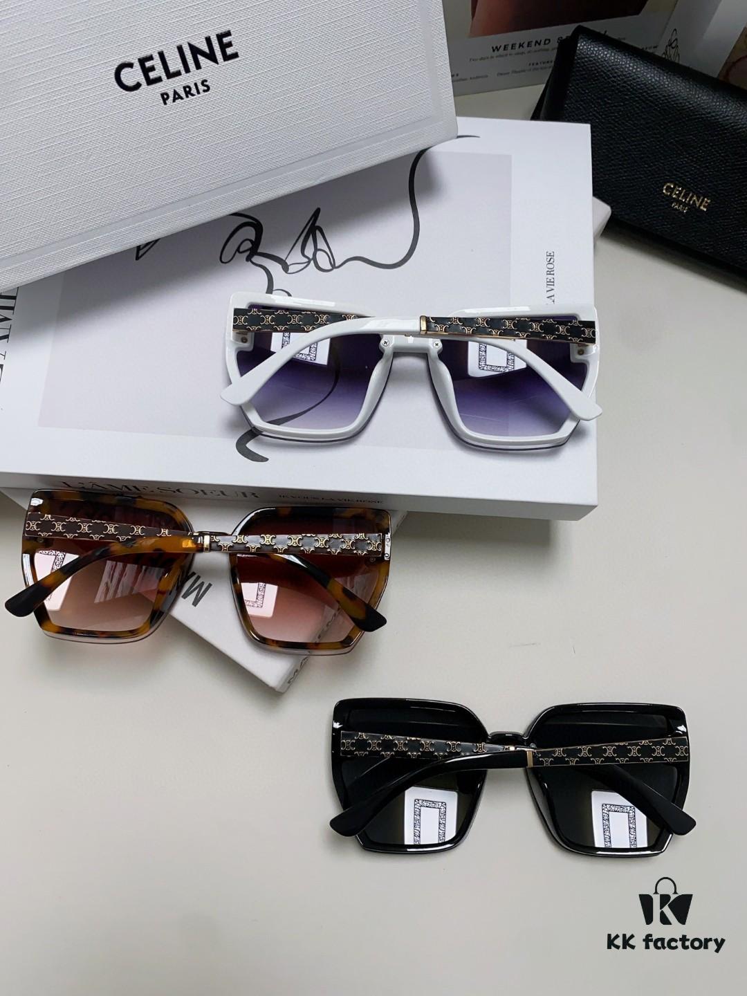 6931fb193a89a121ed54bd4e Celine 2024 New Arrival Luxury Elegant Large Square Frame Society Lady Sunglasses for Women, Stylish Oversized Round Face Sun Protection Shades
