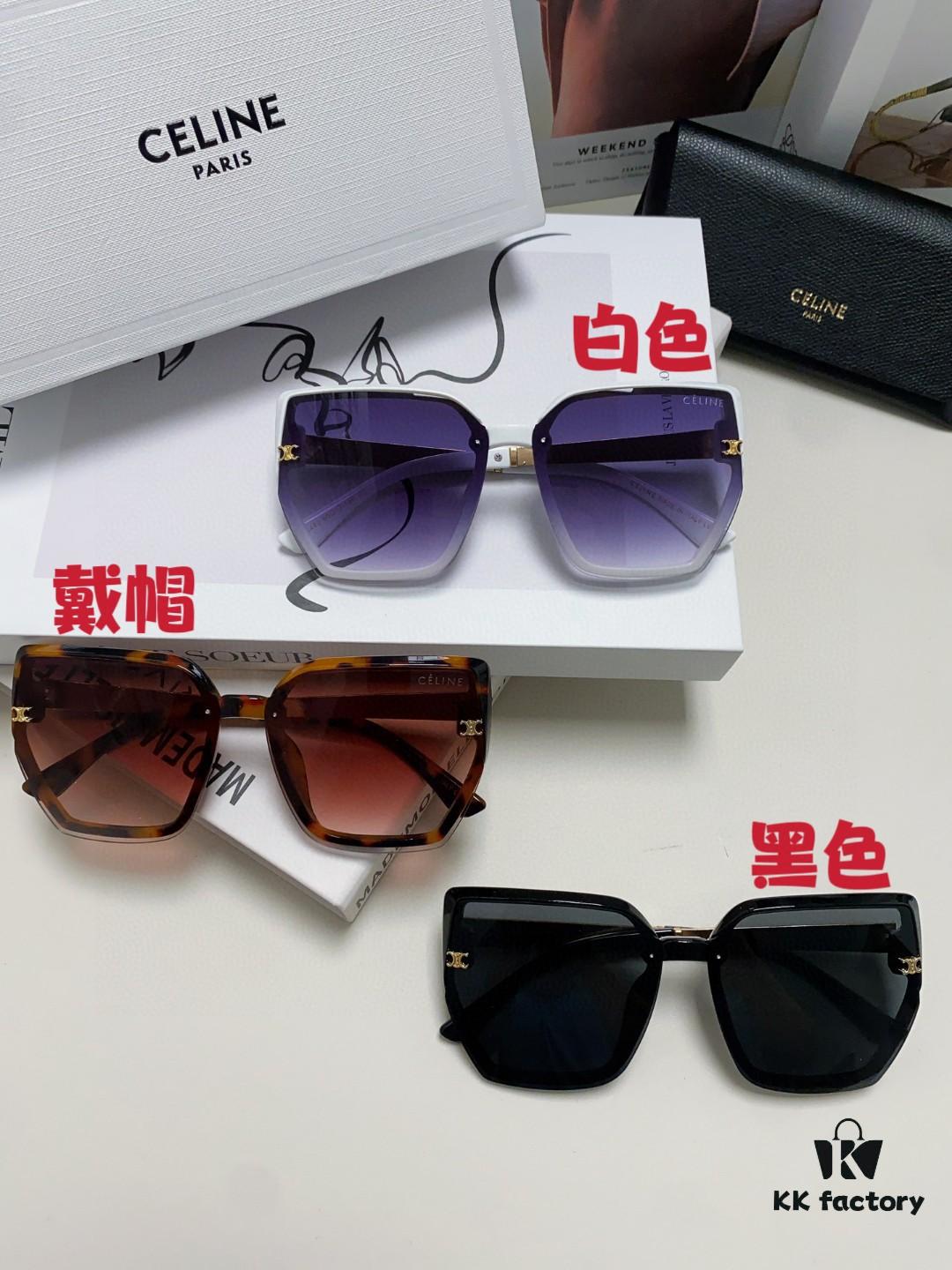 6931fb193a89a121ed54bd4f Celine 2024 New Arrival Luxury Elegant Large Square Frame Society Lady Sunglasses for Women, Stylish Oversized Round Face Sun Protection Shades