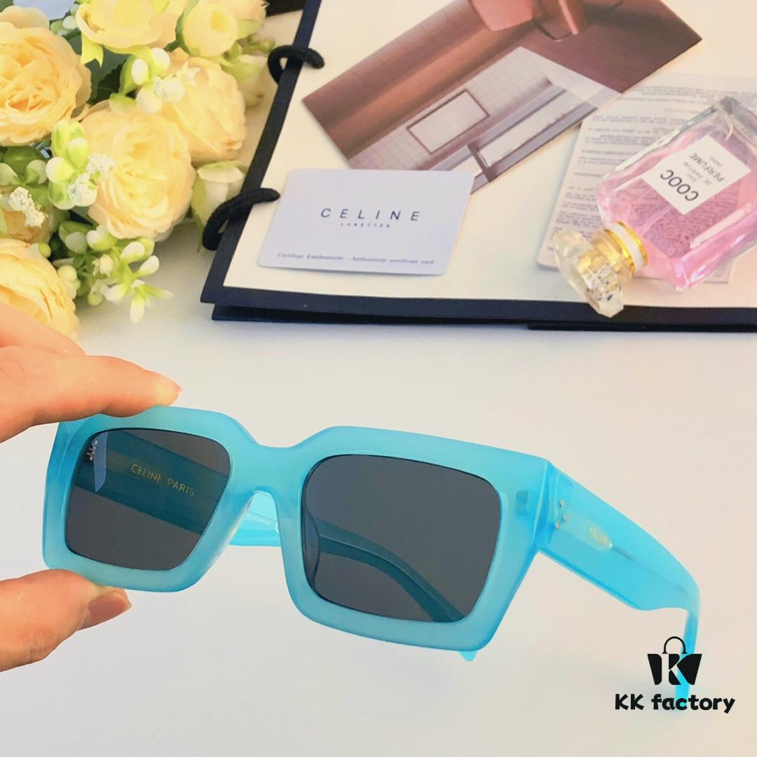 6931fb1c3a89a121ed54bd6e Celine New Square Frame Metal Detail Sunglasses, Stylish Unisex UV Protection Sun Glasses