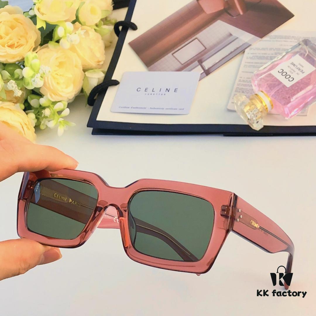6931fb1c3a89a121ed54bd70 Celine New Square Frame Metal Detail Sunglasses, Stylish Unisex UV Protection Sun Glasses