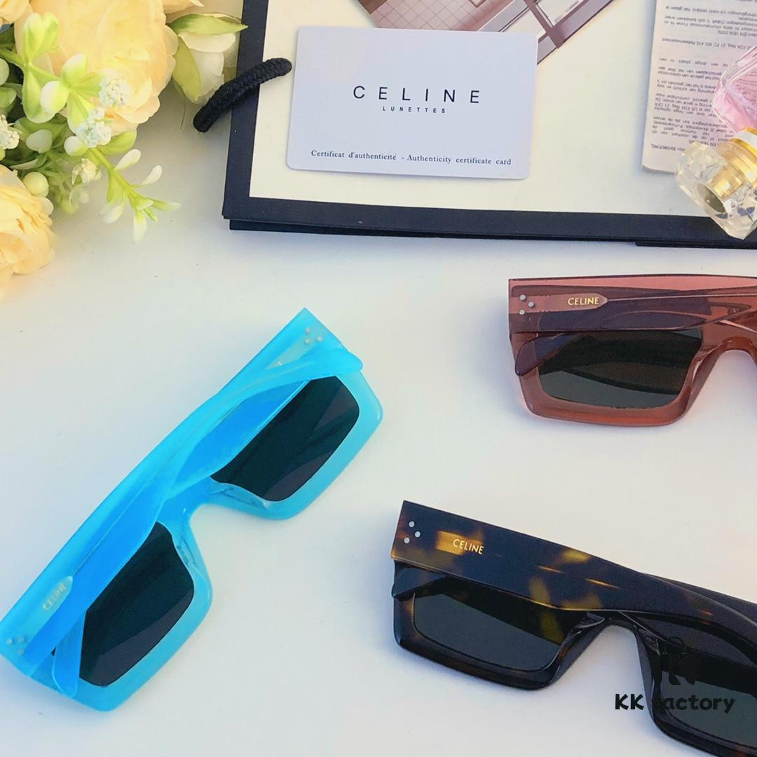 6931fb1c3a89a121ed54bd72 Celine New Square Frame Metal Detail Sunglasses, Stylish Unisex UV Protection Sun Glasses