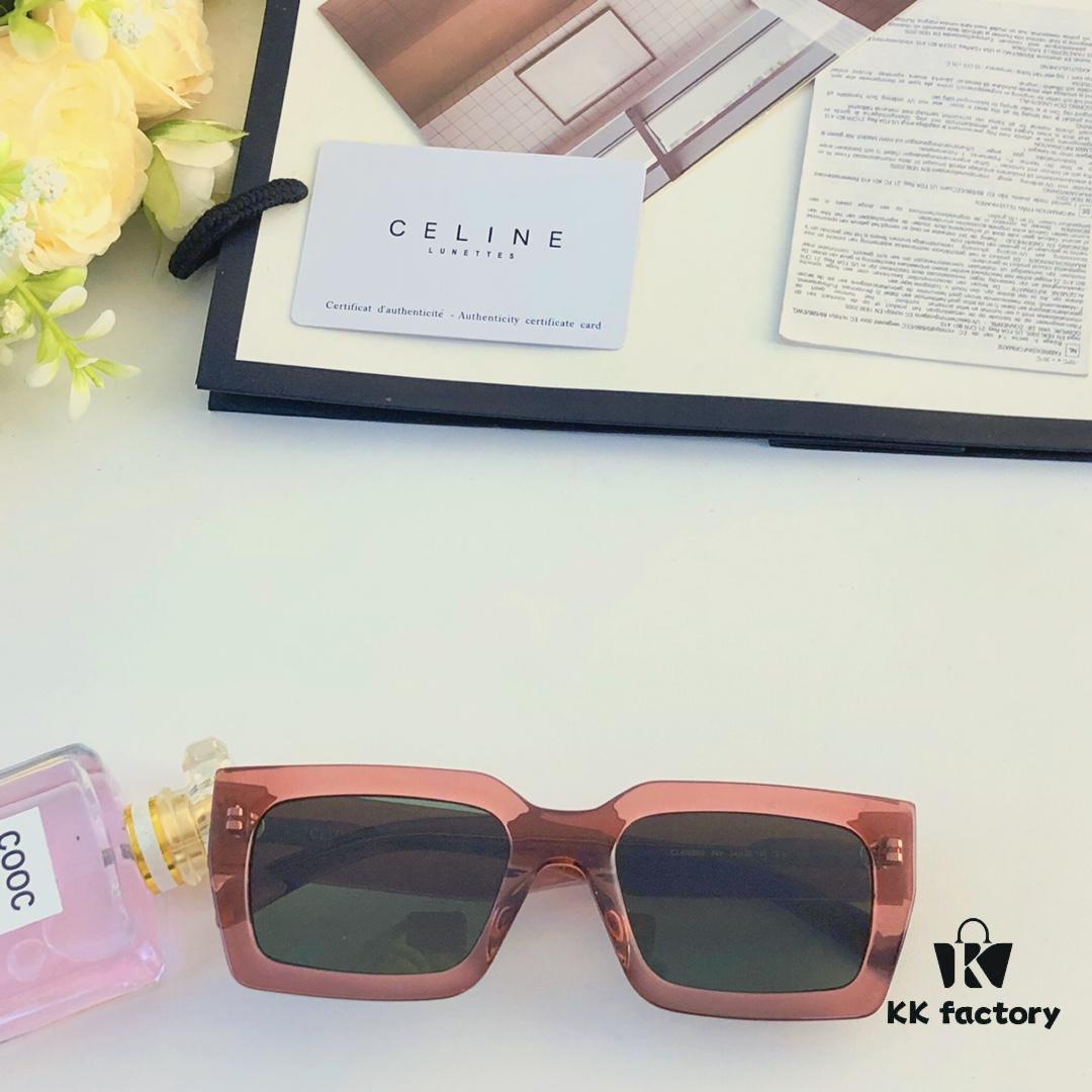6931fb1c3a89a121ed54bd73 Celine New Square Frame Metal Detail Sunglasses, Stylish Unisex UV Protection Sun Glasses