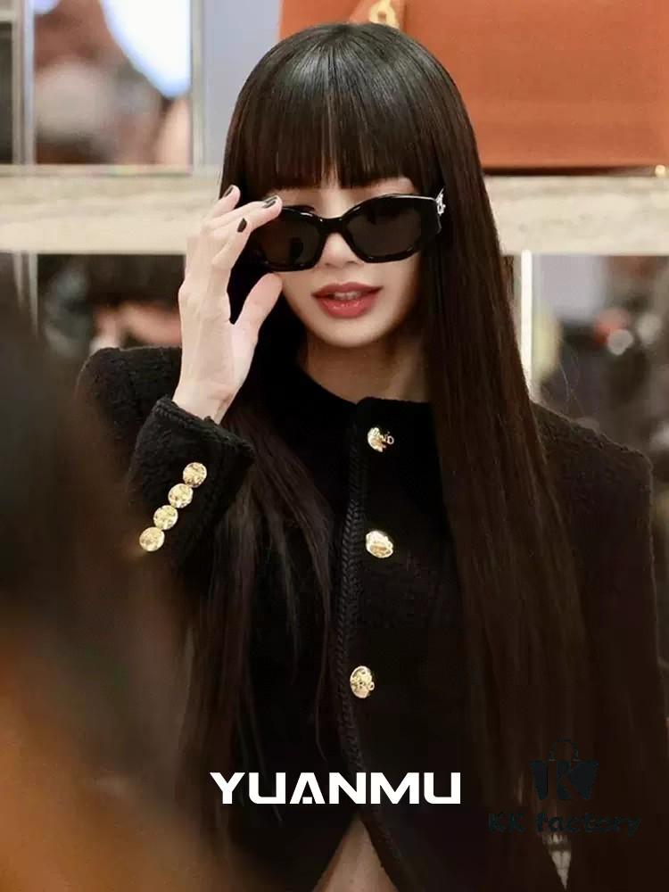6931fb1e3a89a121ed54bd90 Celine Lisa's Same Style Retro Triumph Arch Sunglasses for Women, New Trendy UV-Proof High-End Slimming Sun Glasses, Black and Gold Eyewear
