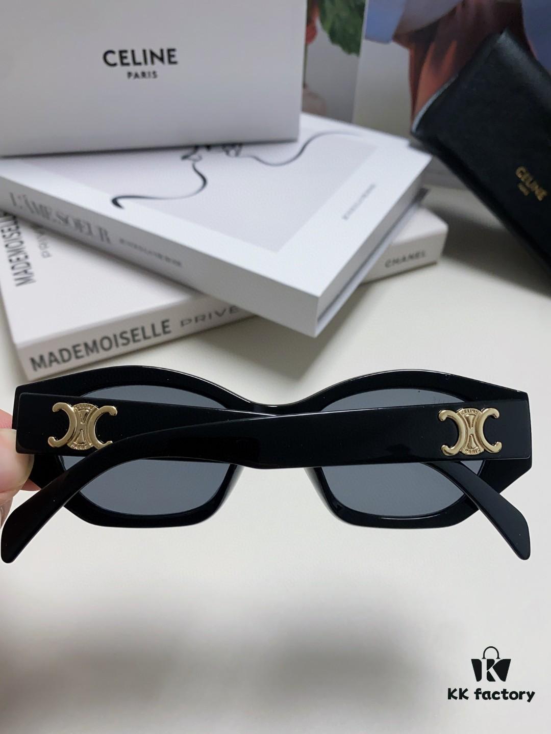 6931fb1e3a89a121ed54bd96 Celine Lisa's Same Style Retro Triumph Arch Sunglasses for Women, New Trendy UV-Proof High-End Slimming Sun Glasses, Black and Gold Eyewear