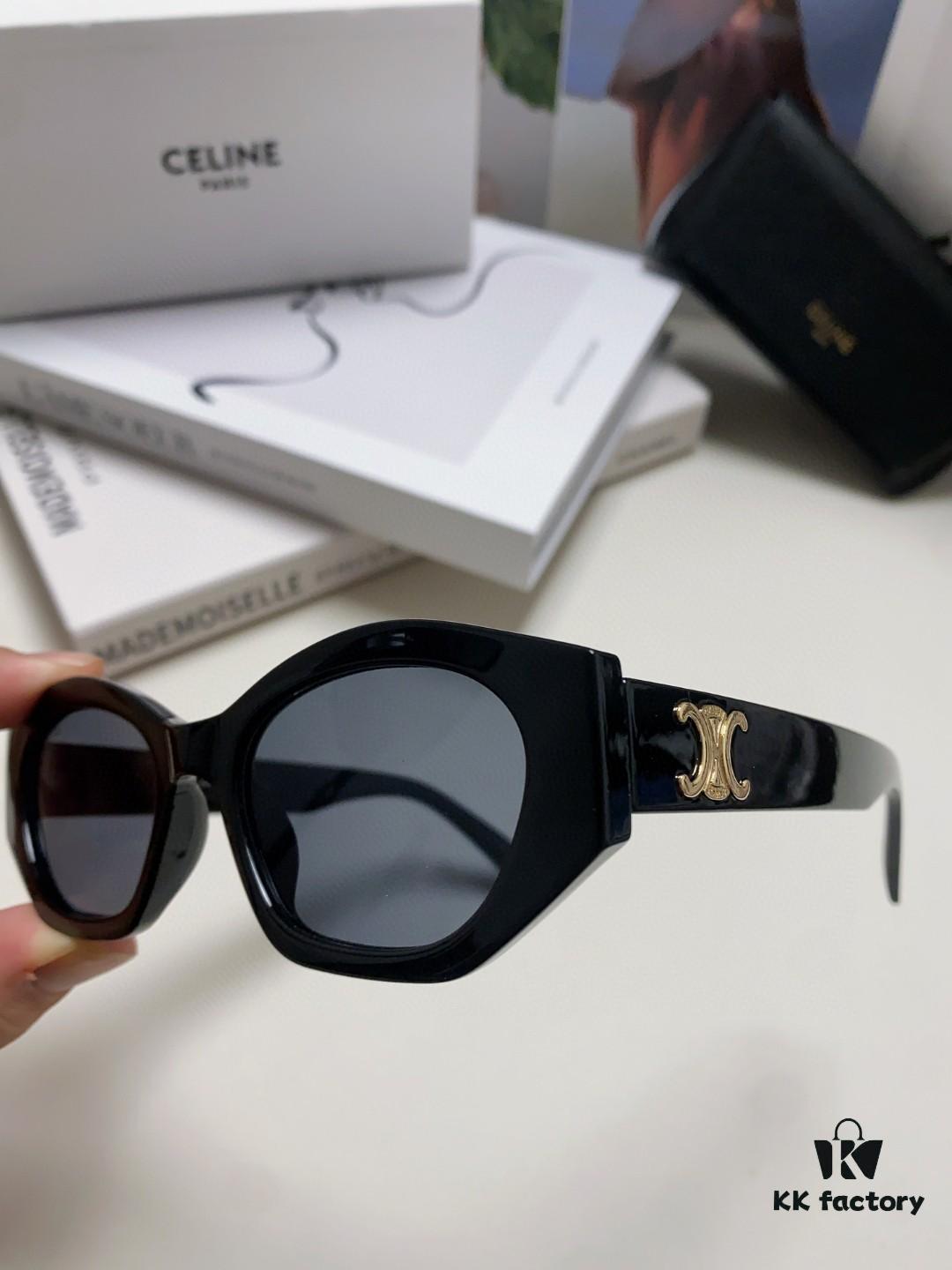 6931fb1f3a89a121ed54bd97 Celine Lisa's Same Style Retro Triumph Arch Sunglasses for Women, New Trendy UV-Proof High-End Slimming Sun Glasses, Black and Gold Eyewear