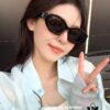 6931fb1f3a89a121ed54bd9d Celine Lisa Same Style Retro Triumph Arch Sunglasses for Women, New Trendy UV-Proof Slimming Luxury Sunglasses, Black and Silver Eyewear