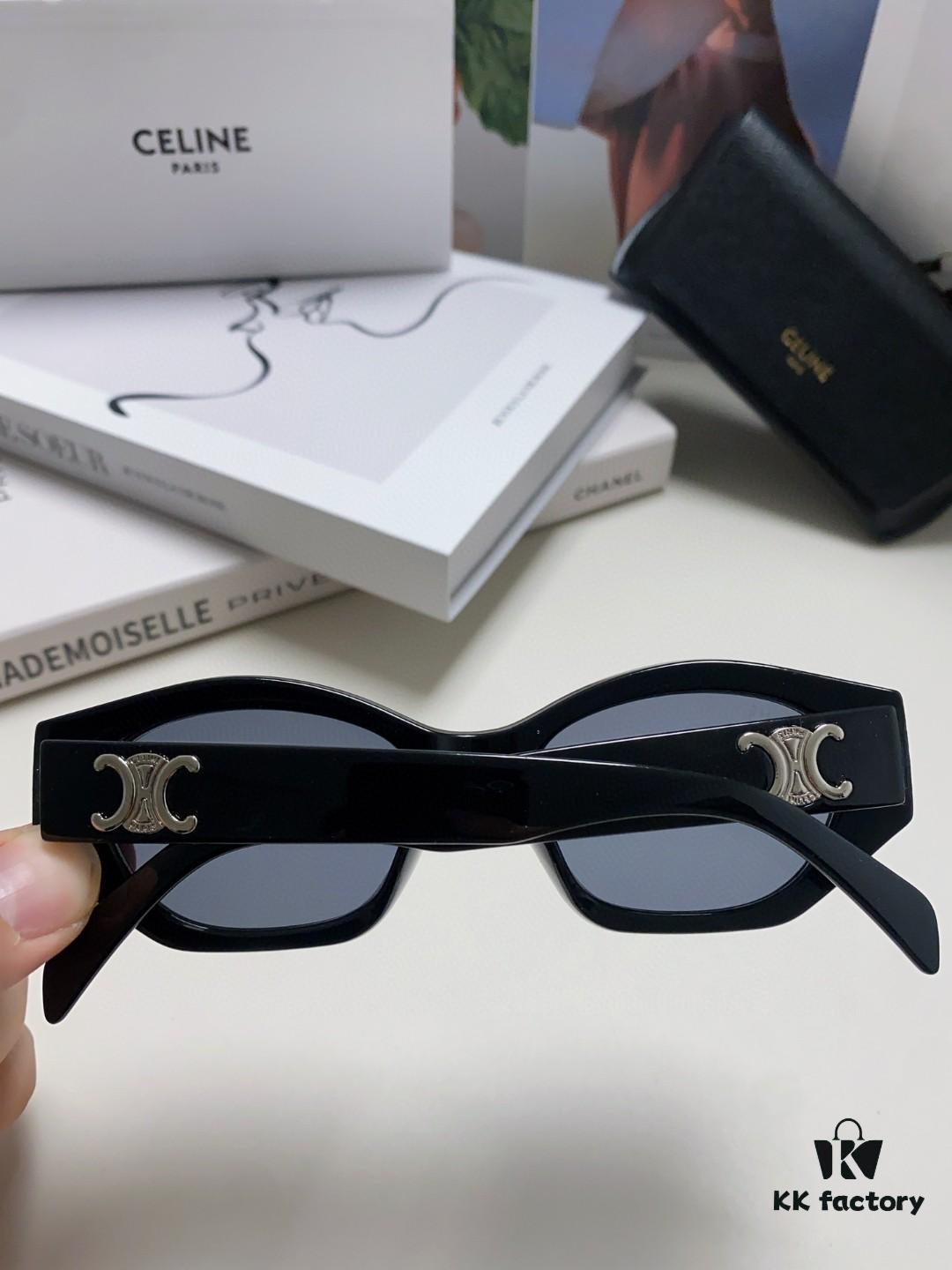 6931fb1f3a89a121ed54bda2 Celine Lisa Same Style Retro Triumph Arch Sunglasses for Women, New Trendy UV-Proof Slimming Luxury Sunglasses, Black and Silver Eyewear