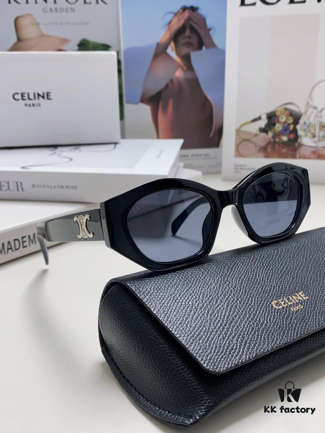 6931fb203a89a121ed54bda5 Celine Lisa Same Style Retro Triumph Arch Sunglasses for Women, New Trendy UV-Proof Slimming Luxury Sunglasses, Black and Silver Eyewear