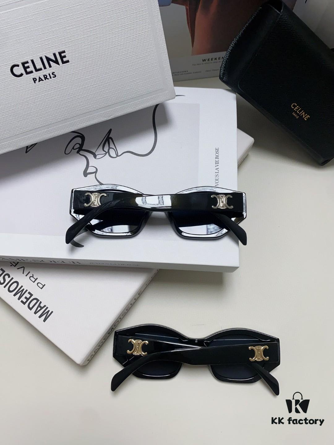 6931fb203a89a121ed54bda6 Celine Lisa Same Style Retro Triumph Arch Sunglasses for Women, New Trendy UV-Proof Slimming Luxury Sunglasses, Black and Silver Eyewear