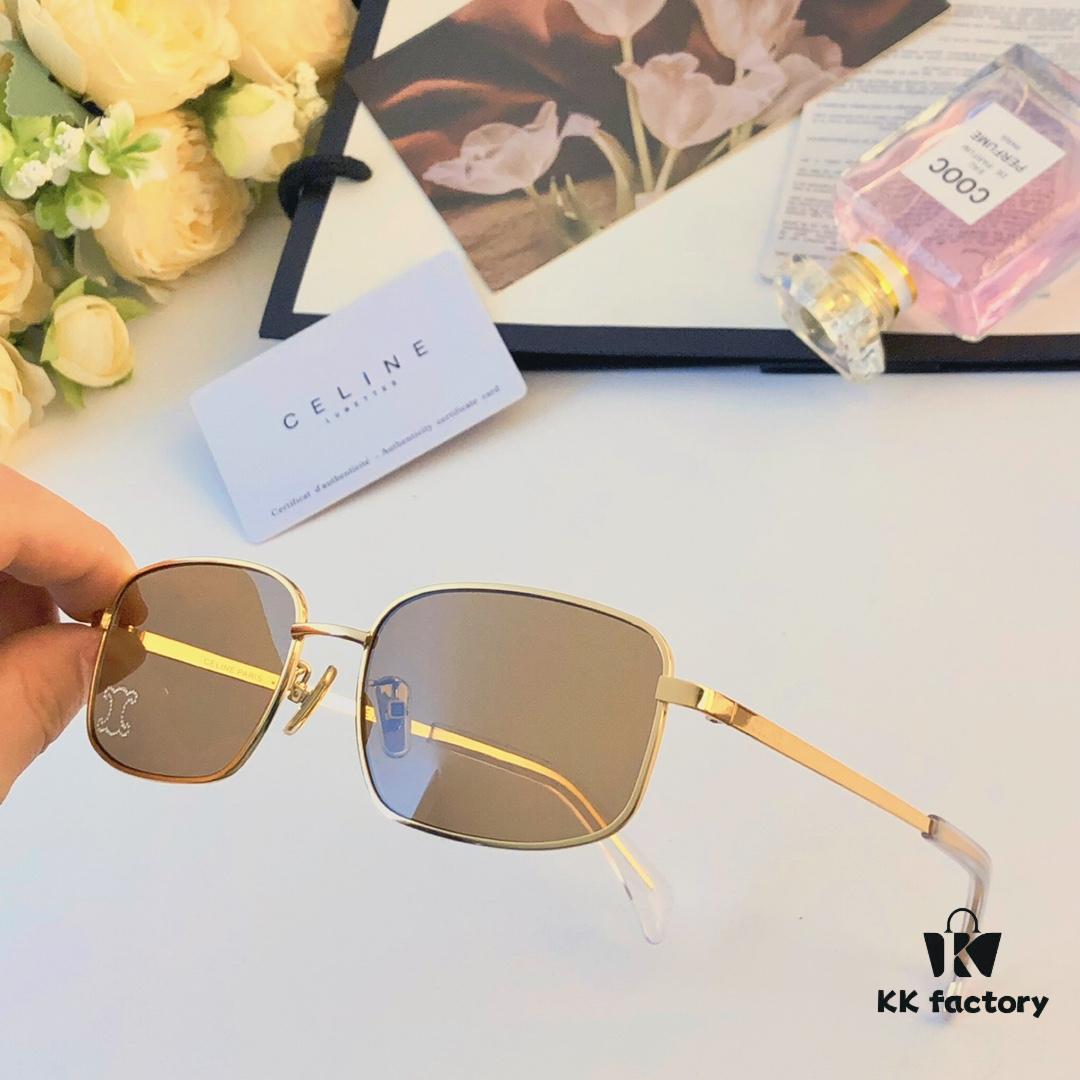6931fb2e3a89a121ed54be5f Celine Square Metal Sunglasses Korean Vintage Style Trendy Sun Glasses Influencer Same Style Shades