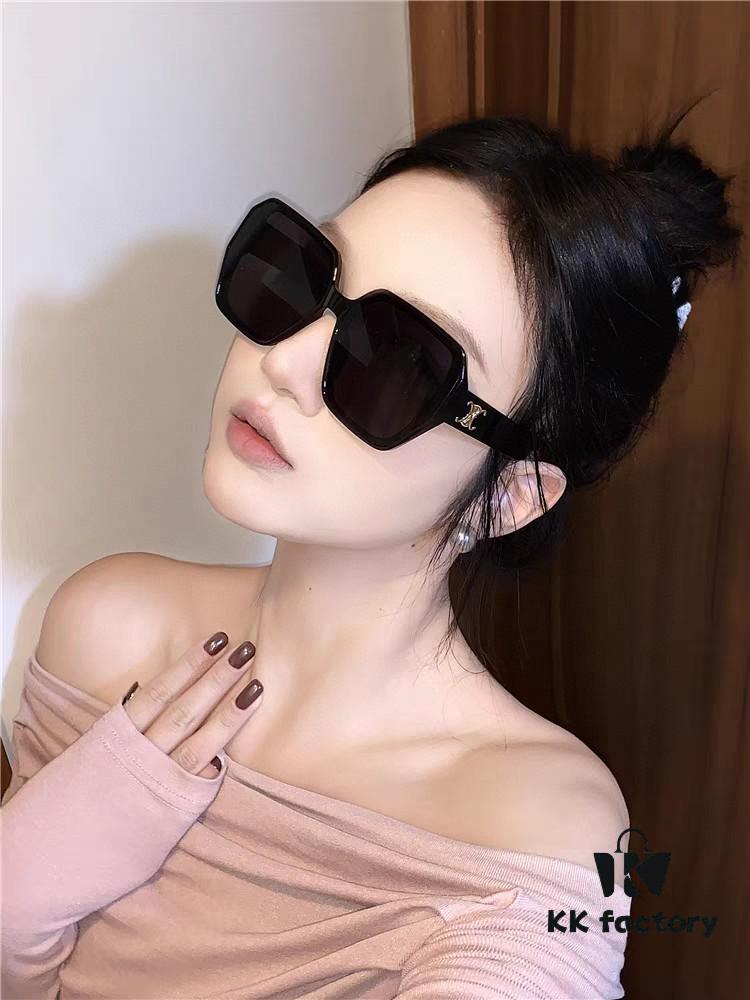 6931fb2f3a89a121ed54be6f Celine 2024 New Arrival European and American Style Square Oversized Arch-Shaped Sunglasses for Women, UV Protection Sun Glasses for Large Faces, Fashionable Outdoor Shades