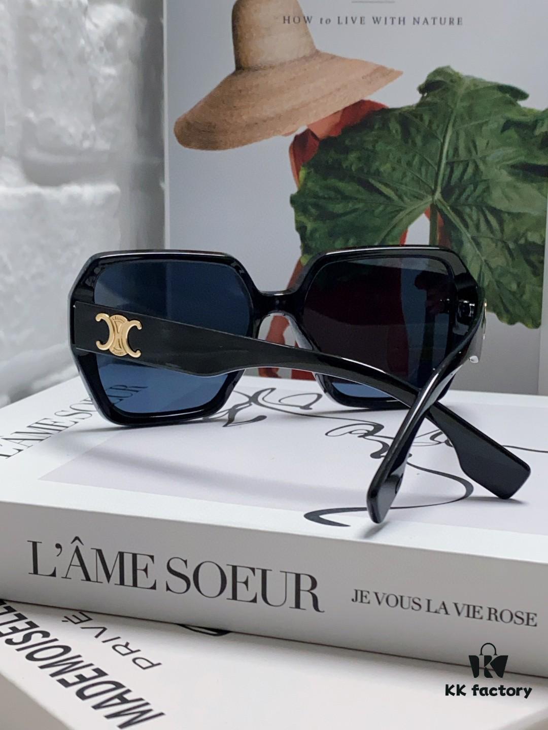 6931fb2f3a89a121ed54be72 Celine 2024 New Arrival European and American Style Square Oversized Arch-Shaped Sunglasses for Women, UV Protection Sun Glasses for Large Faces, Fashionable Outdoor Shades