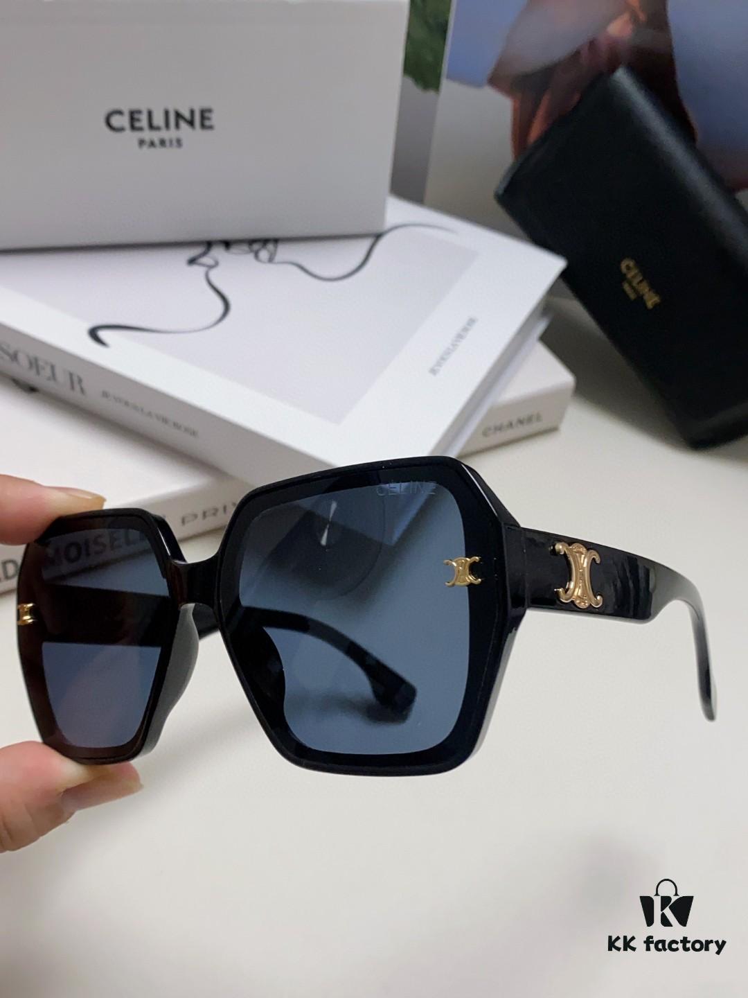 6931fb2f3a89a121ed54be75 Celine 2024 New Arrival European and American Style Square Oversized Arch-Shaped Sunglasses for Women, UV Protection Sun Glasses for Large Faces, Fashionable Outdoor Shades
