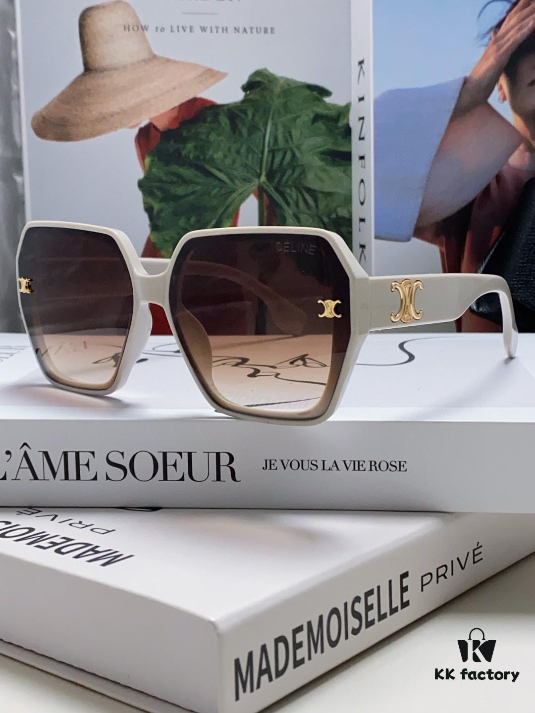 6931fb303a89a121ed54be84 Celine 2024 New Arrival European and American Style Square Oversized Arch-Shaped Sunglasses for Women, UV Protection Sun Glasses for Large Faces, Fashionable Outdoor Shades