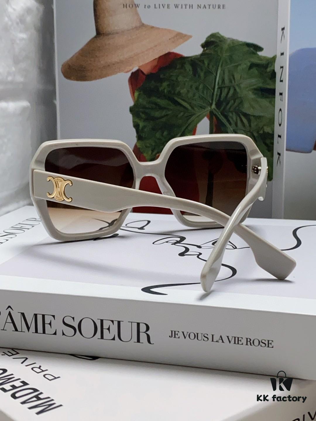 6931fb313a89a121ed54be86 Celine 2024 New Arrival European and American Style Square Oversized Arch-Shaped Sunglasses for Women, UV Protection Sun Glasses for Large Faces, Fashionable Outdoor Shades
