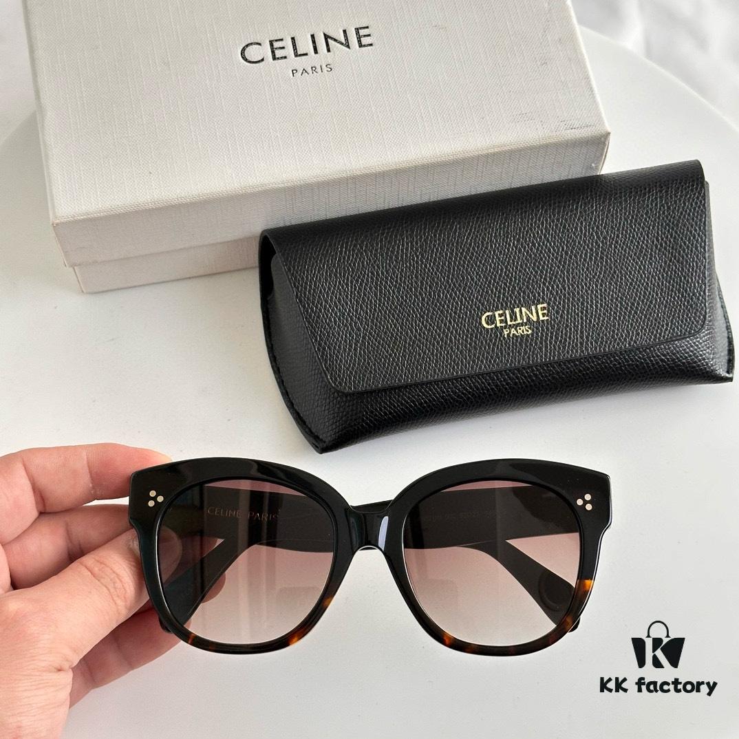 Arrived in Full Colors, Timeless Classic, High-Quality CELINE CL4002UN Two-Tone Acetate Frame with Strong Three-Dimensional Effect, Italian Imported Materials, Clear Lenses, Stylish and Elegant, Excellent Texture, Versatile and Minimalist