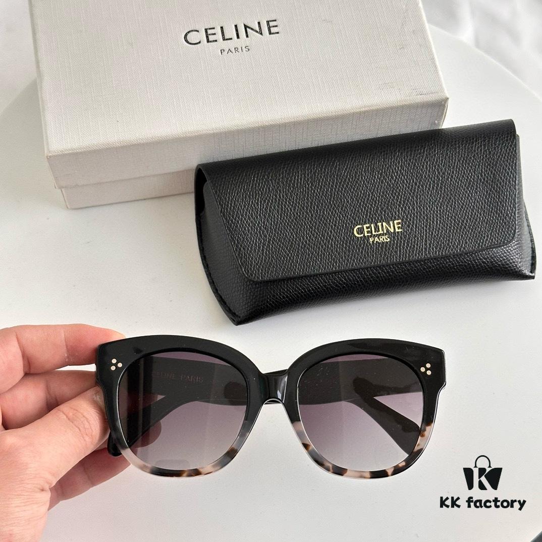 Arrived in Full Colors, Timeless Classic, High-Quality CELINE CL4002UN Two-Tone Acetate Frame with Strong Three-Dimensional Effect, Italian Imported Materials, Clear Lenses, Stylish and Elegant, Excellent Texture, Versatile and Minimalist