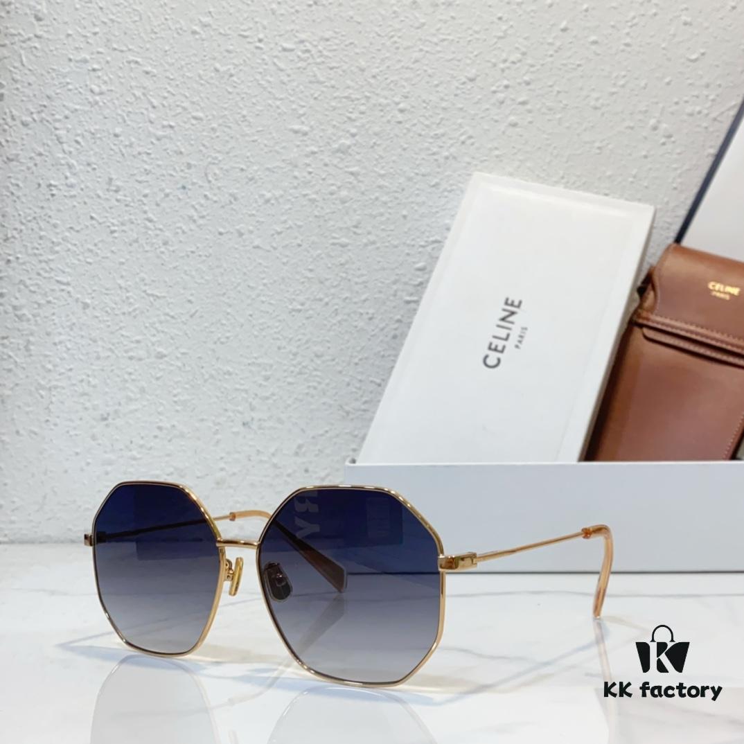 6931fb333a89a121ed54bea1 CELINE Official Website Model Polygonal Metal Sunglasses with Inlaid Craft Temple Design