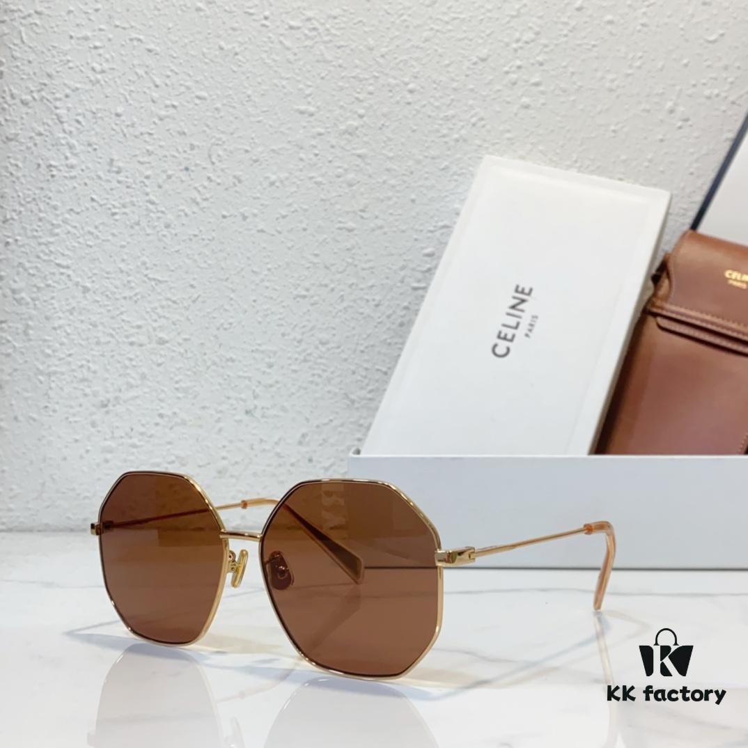6931fb333a89a121ed54bea4 CELINE Official Website Model Polygonal Metal Sunglasses with Inlaid Craft Temple Design