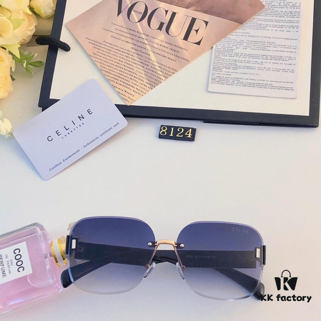 Celine Women's 2024 New Arrival Frameless Beach Sunglasses UV Protection Stylish Face-Slimming Sun Glasses for Driving