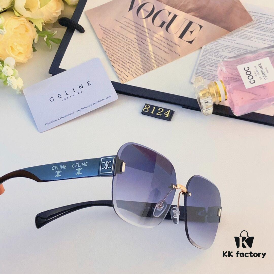 Celine Women's 2024 New Arrival Frameless Beach Sunglasses UV Protection Stylish Face-Slimming Sun Glasses for Driving