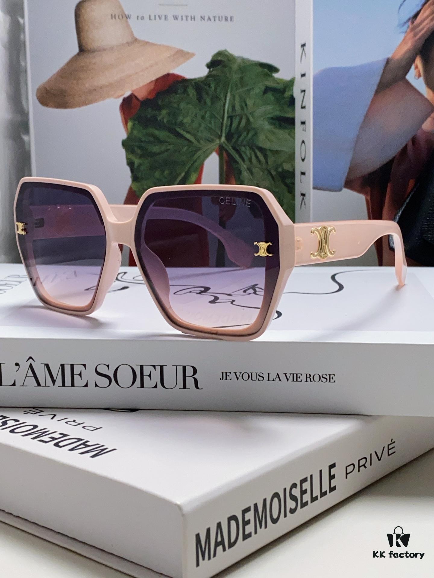 6931fb443a89a121ed54bf8f Celine 2024 New Arrival European and American Style Oversized Square Arch Frame Sunglasses for Women, UV Protection Sun Glasses for Large Faces, Fashion Outdoor Shades