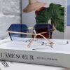 Cartier 2025 New Frameless Sunglasses for Women, Classic Leopard Print Temples, Diamond-Cut Edges, Gradient Lenses, Oversized Luxury Sunglasses