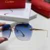 Cartier 2025 New Frameless Sunglasses for Women, Classic Leopard Print Temples, Diamond-Cut Edges, Gradient Lenses, Oversized Luxury Sunglasses