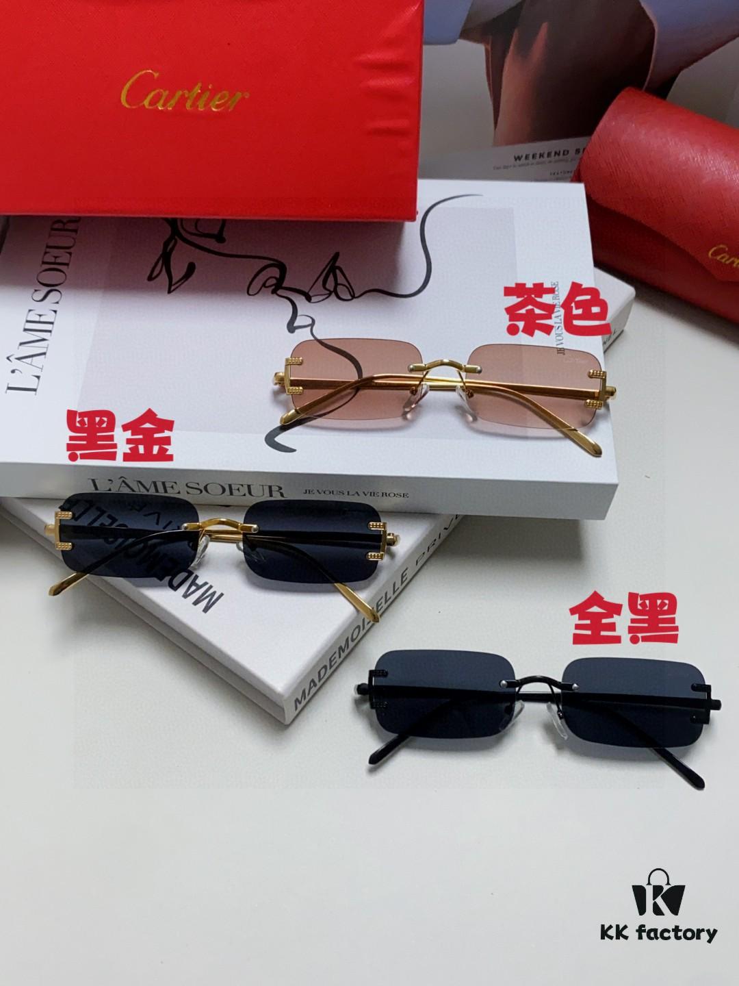 6931fb5b3a89a121ed54c0c0 Cartier 2025 New Arrival Square Rimless Cut-Out Sunglasses for Women, Slimming and Stylish, European-American Fashion INS Trend Street Snap Cool Sunglasses, Unique Small Eyewear