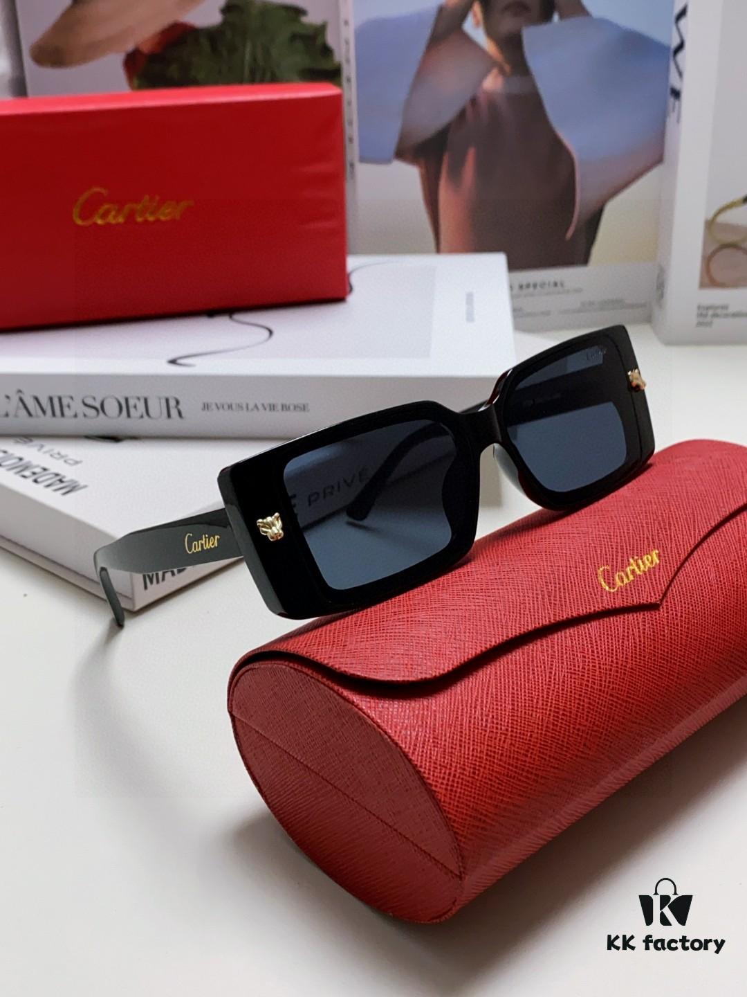 6931fb5c3a89a121ed54c0c9 Cartier Unisex Classic Leopard Logo Sunglasses, Simple and Elegant, Universal Frame Shape for All Face Types