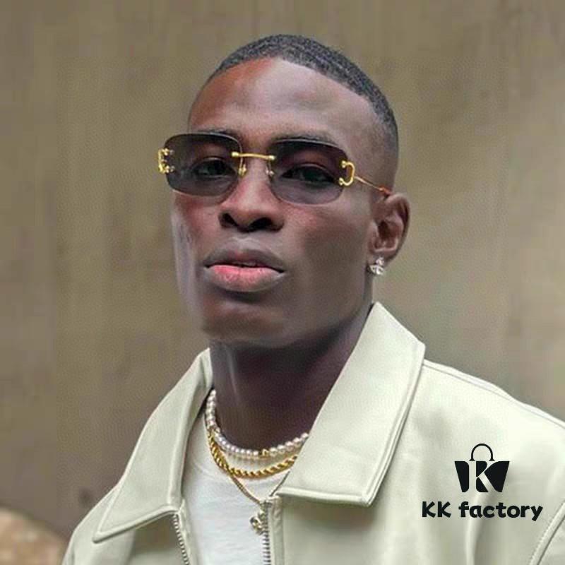 6931fb5e3a89a121ed54c0ea Cartier Unisex Square Frameless Sunglasses 2025 New Men's Stylish Narrow-Rimmed Retro American Style Sun Glasses
