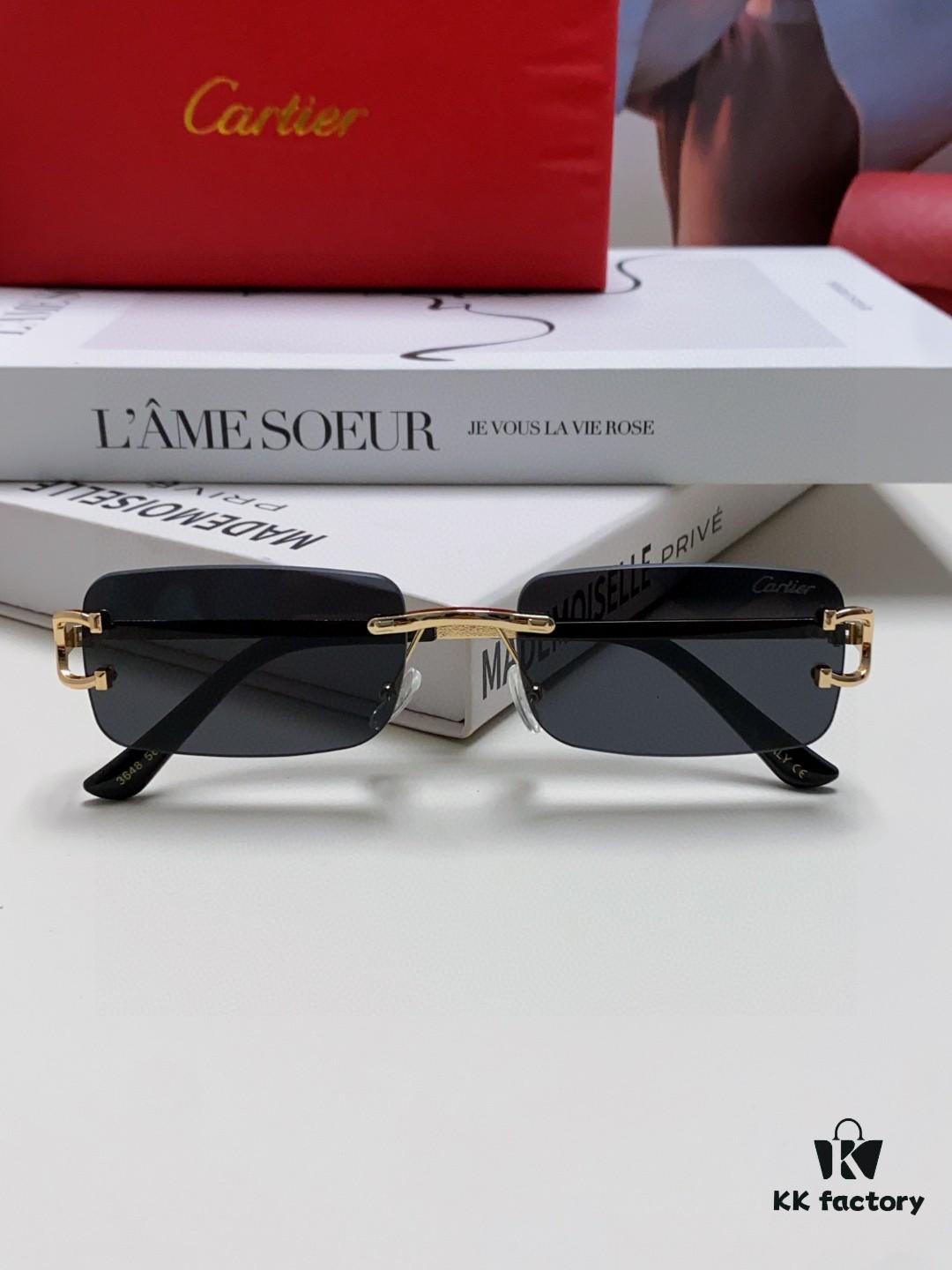6931fb5f3a89a121ed54c0f1 Cartier Unisex Square Frameless Sunglasses 2025 New Men's Stylish Narrow-Rimmed Retro American Style Sun Glasses