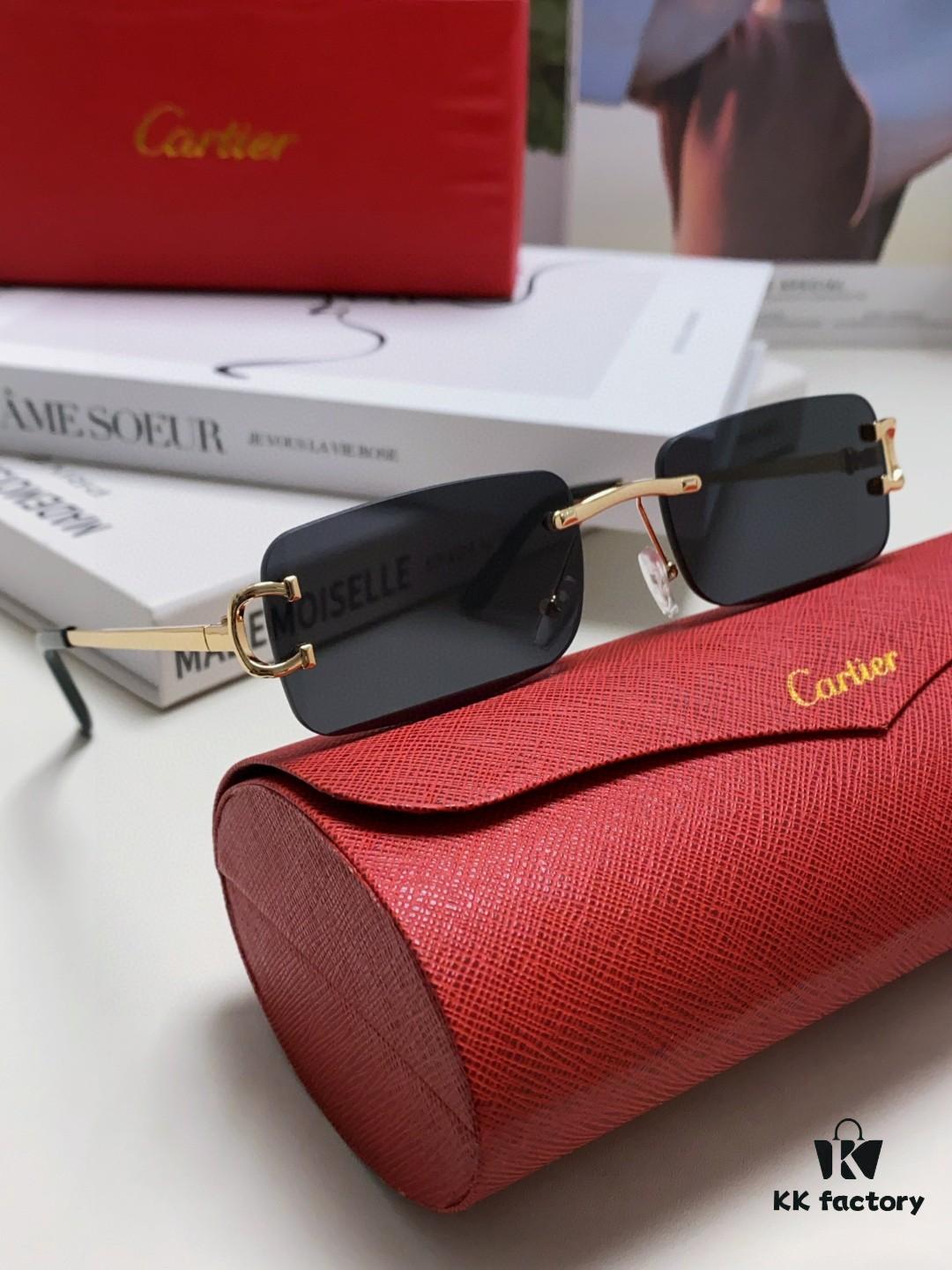 6931fb5f3a89a121ed54c0f2 Cartier Unisex Square Frameless Sunglasses 2025 New Men's Stylish Narrow-Rimmed Retro American Style Sun Glasses