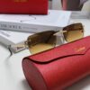 Cartier Unisex Square Frameless Sunglasses 2025 New Men's Stylish Narrow-Rimmed Retro American Style Sun Glasses