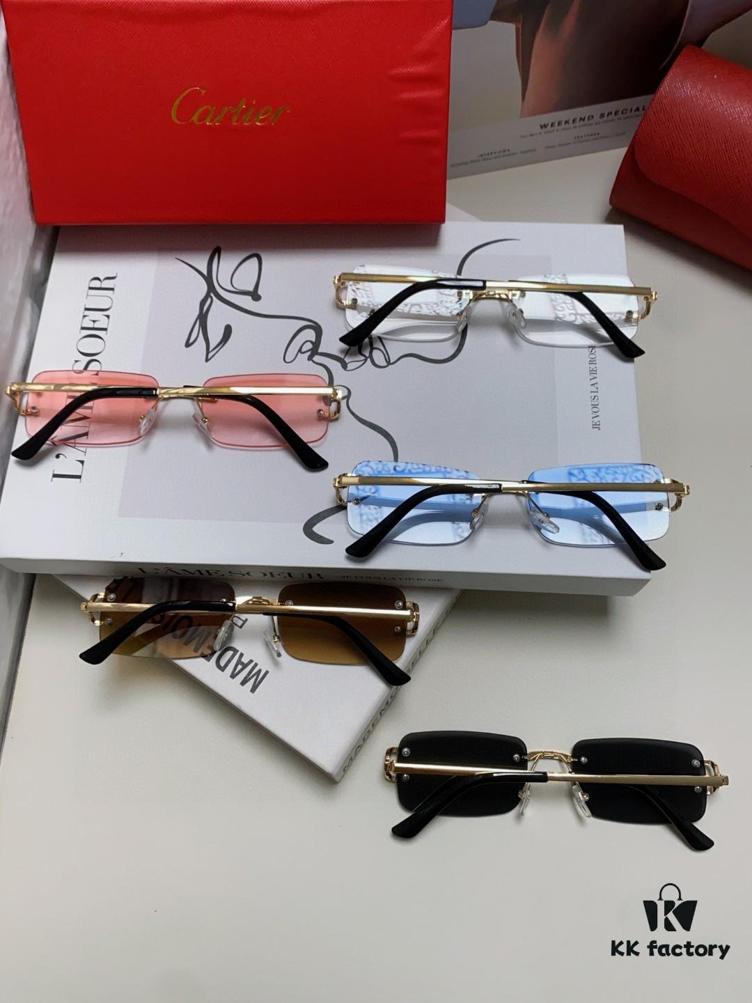 6931fb603a89a121ed54c109 Cartier Unisex Frameless Square Sunglasses 2025 New Narrow-Rimmed Stylish Men's Sunglasses, Retro American Style Unisex Sun Glasses