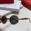 Cartier 2025 New Vintage-Style Wooden Texture Round Sunglasses, Fashionable UV-Protective Unisex Sun Glasses Model CT0464S