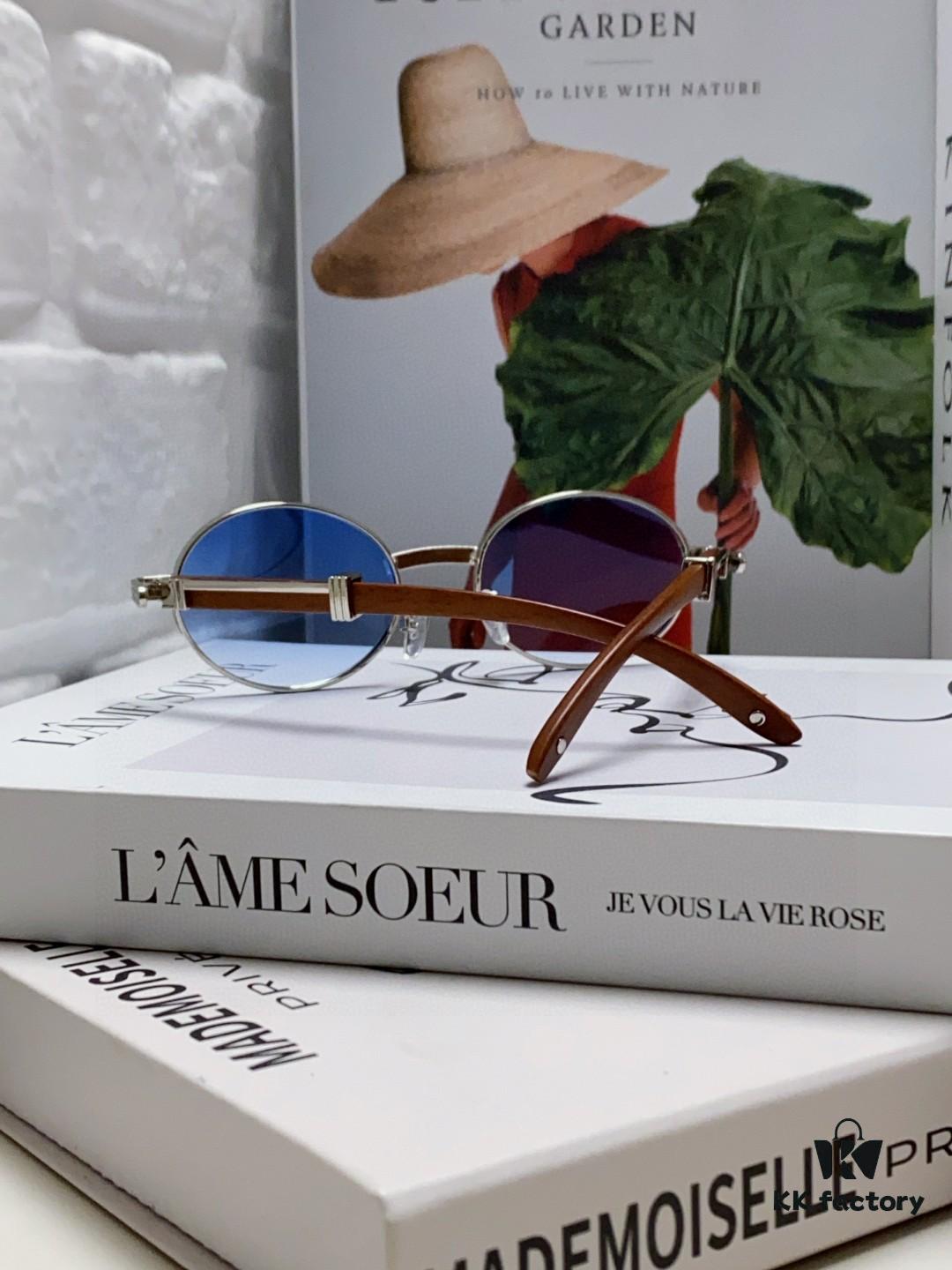 6931fb643a89a121ed54c137 Cartier 2025 New Vintage-Style Wood-Grain Aviator Round Sunglasses, Fashionable UV-Protective Unisex Sun Glasses CT0464S