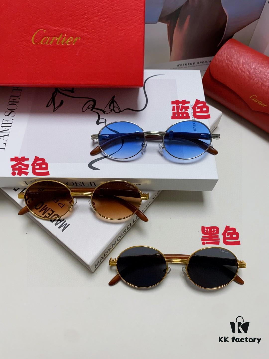 6931fb643a89a121ed54c13e Cartier 2025 New Vintage-Style Wood-Grain Aviator Round Sunglasses, Fashionable UV-Protective Unisex Sun Glasses CT0464S