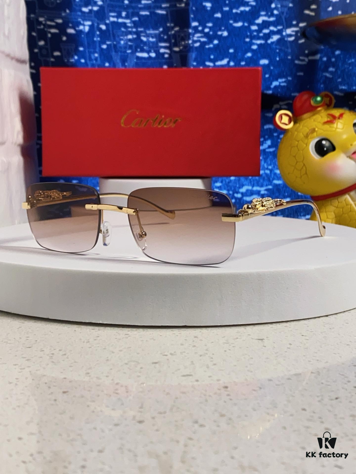 6931fb6a3a89a121ed54c18c Cartier 2025 New Arrival Official Website One-to-One Minimalist Luxury Sunglasses with Iconic Panther Logo on Temple